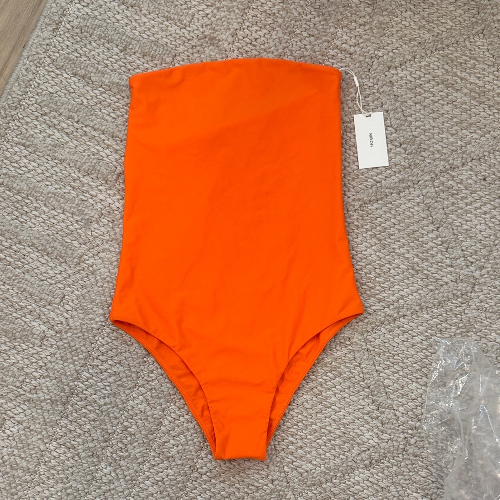 Mikoh Orange Strapless One-Piece Swimsuit